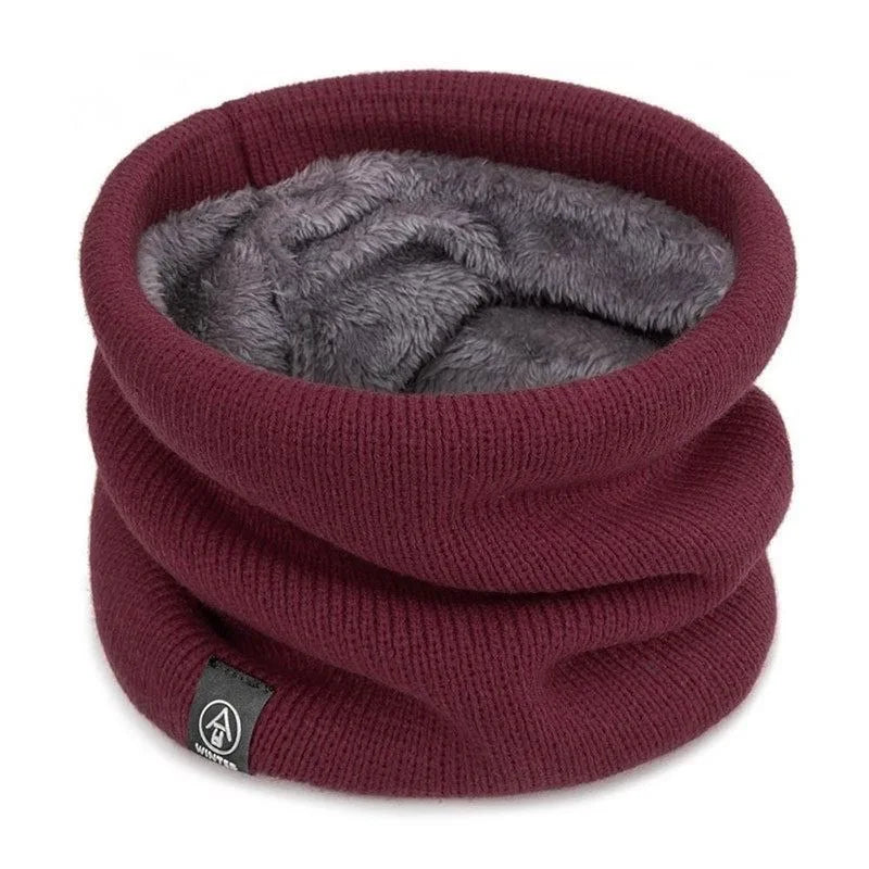 Warm Knitted Scarf Thickened Plush Windproof Winter Neck Gaiter Cold-proof Outdoor Sport Skiing Running Men Women Tube Scarf