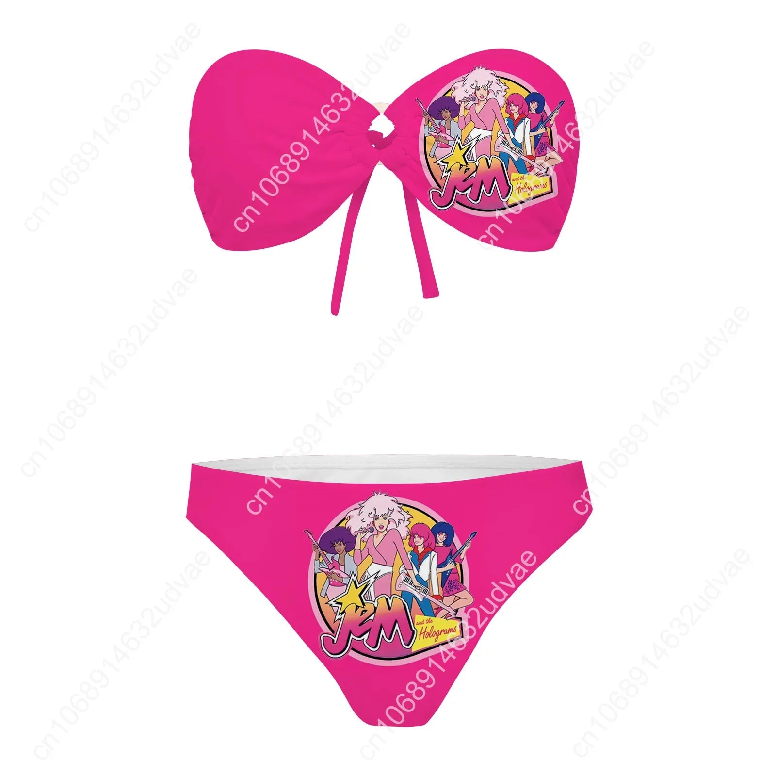 Jem and The Holograms Strapless Swimsuit Womens Bathing Suits Personalized Fashion Swimwear Pool Bikini Customize Beachwear