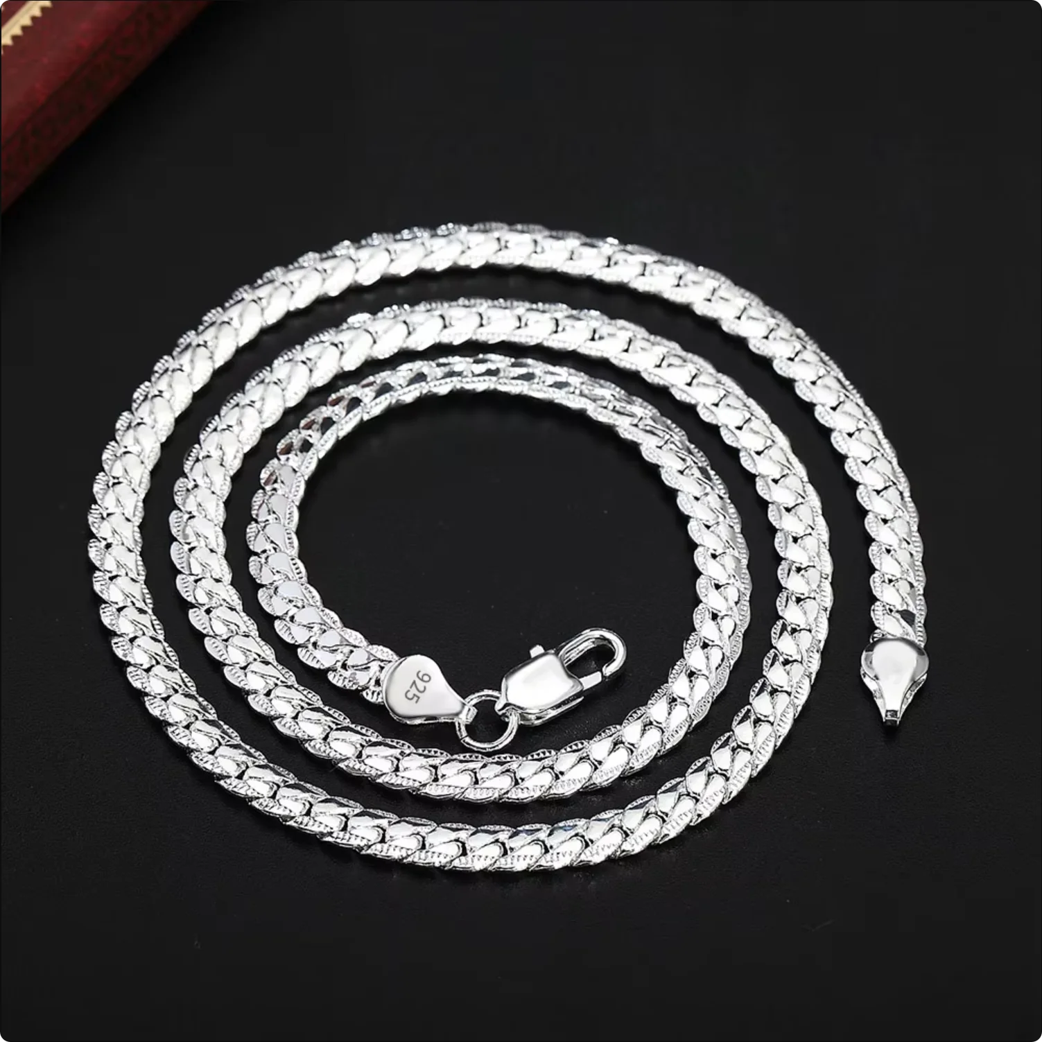 18K Gold/Silver Color 6mm Full Sideways Necklace 8/18/20/24 Inch Chain For Woman Men Fashion Wedding Engagement Jewelry