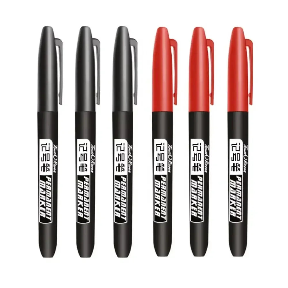 6-20PCs/Set PermanentMarker Pen Fine Point Waterproof Markers Thin Nib Crude Nib Black Blue Red Ink 1.5mm Fine Color Marker Pens