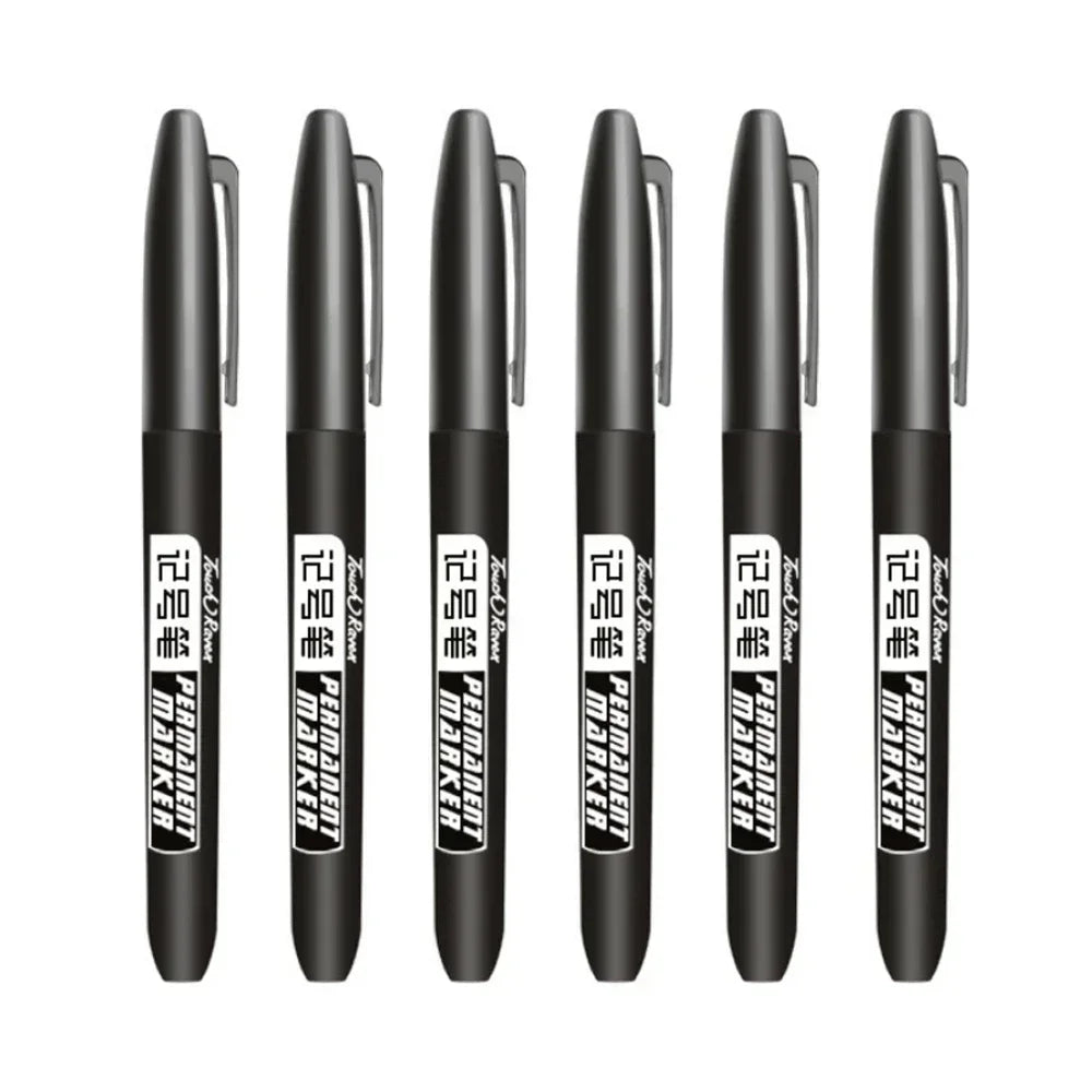 6-20PCs/Set PermanentMarker Pen Fine Point Waterproof Markers Thin Nib Crude Nib Black Blue Red Ink 1.5mm Fine Color Marker Pens