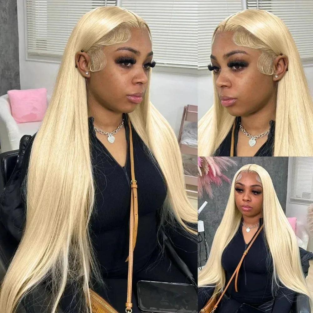 30 40 Inch 613 Blonde Lace Front Bone Straight Human Hair Wigs 13x4 13x6 HD Lace Frontal Wig Pre Plucked 200 Density