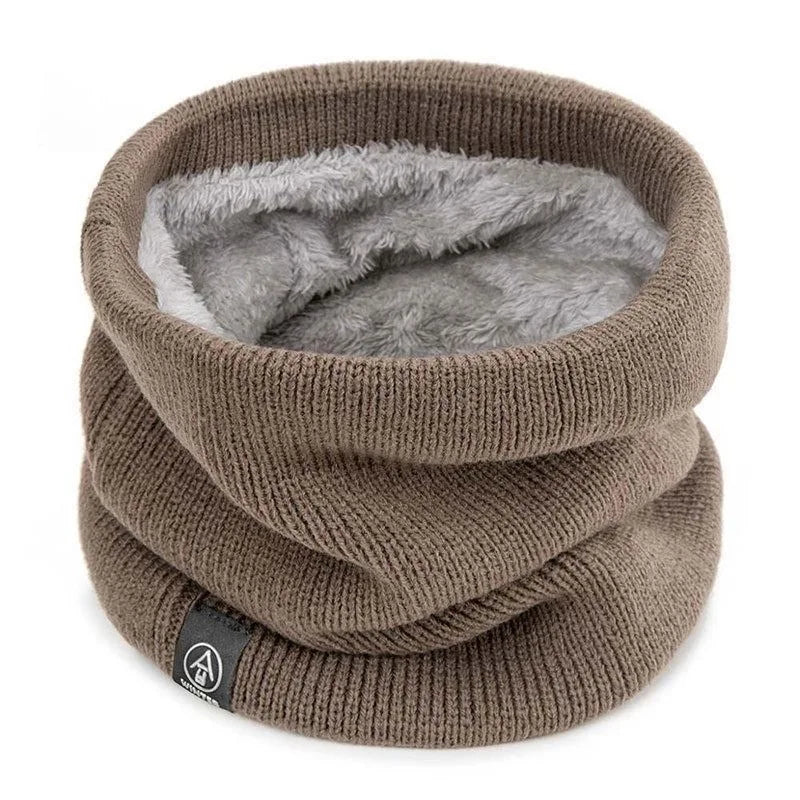 Warm Knitted Scarf Thickened Plush Windproof Winter Neck Gaiter Cold-proof Outdoor Sport Skiing Running Men Women Tube Scarf