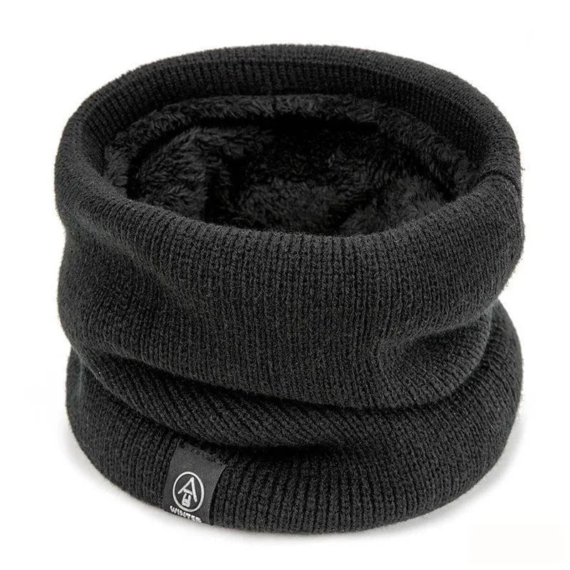 Warm Knitted Scarf Thickened Plush Windproof Winter Neck Gaiter Cold-proof Outdoor Sport Skiing Running Men Women Tube Scarf