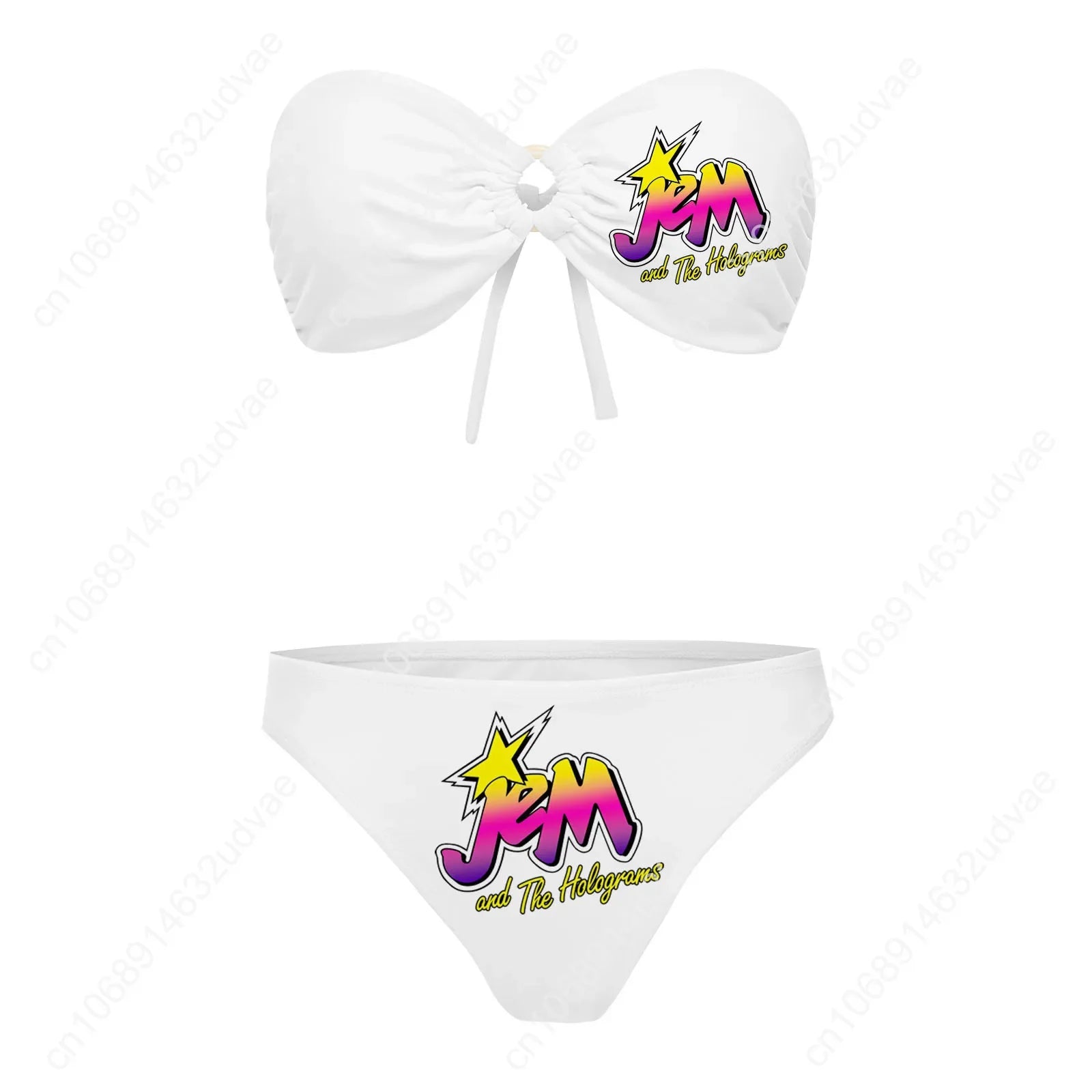 Jem and The Holograms Strapless Swimsuit Womens Bathing Suits Personalized Fashion Swimwear Pool Bikini Customize Beachwear