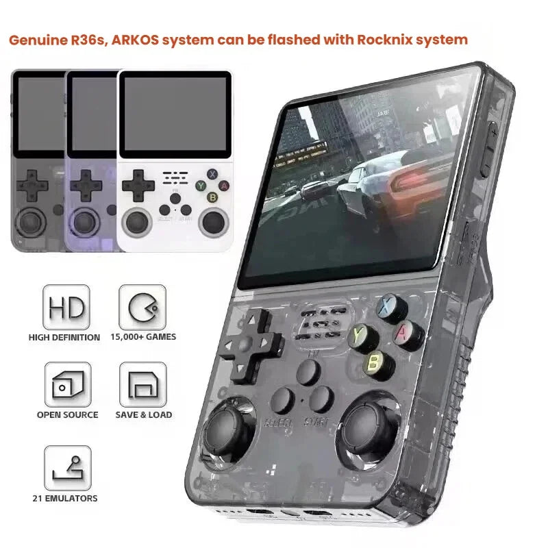 Open Source R36S Retro Handheld Video Game Console Linux System 3.5 Inch IPS Screen Portable Pocket Video Player R35S 64 Games
