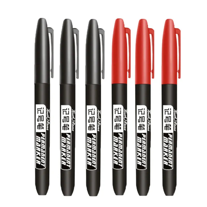 6-20PCs/Set PermanentMarker Pen Fine Point Waterproof Markers Thin Nib Crude Nib Black Blue Red Ink 1.5mm Fine Color Marker Pens