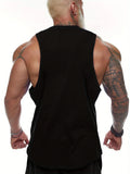 Men's trendy tower letter print fitted muscle tank top - a must-have for both fitness and fashion!
