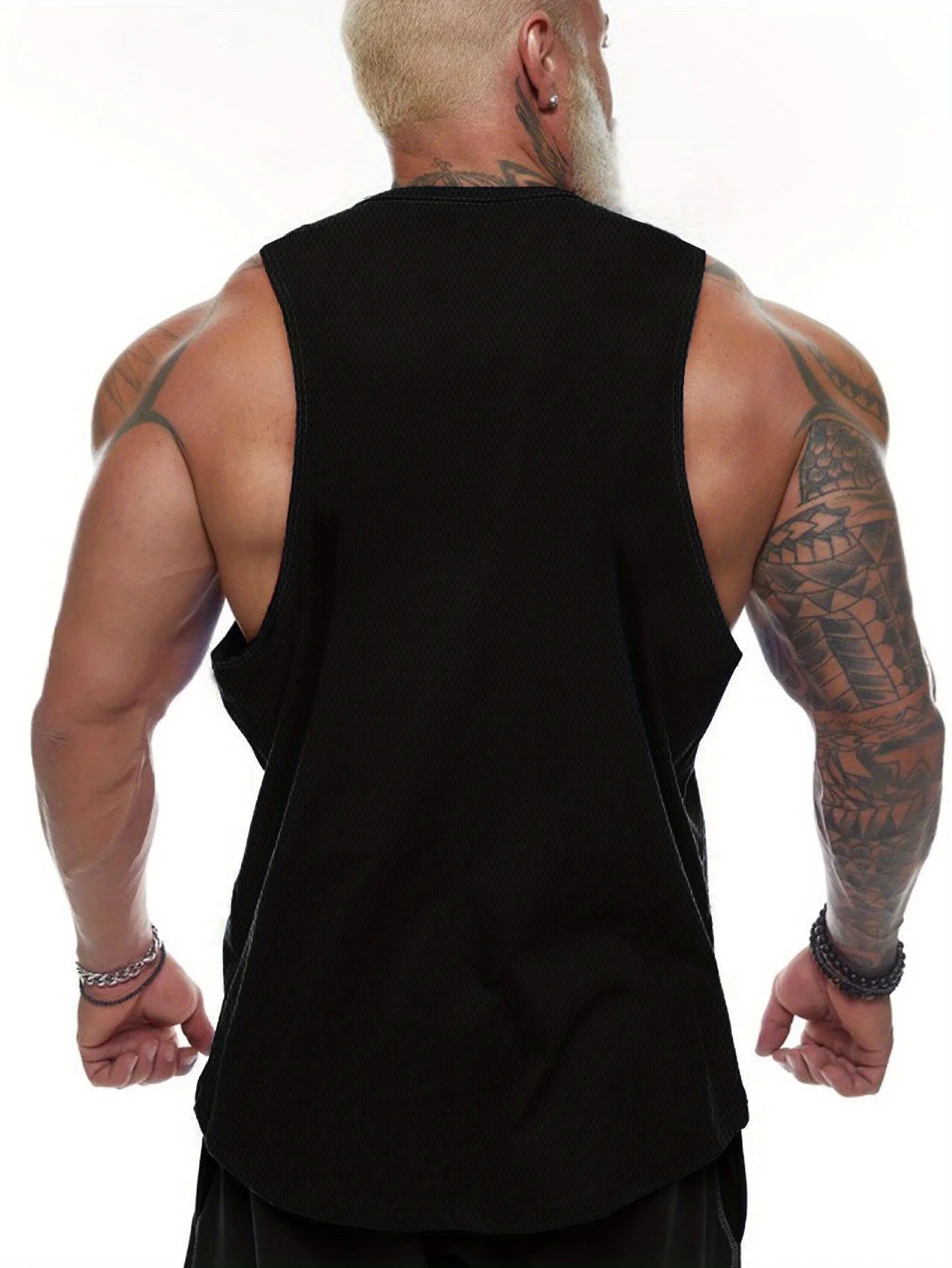 Men's trendy tower letter print fitted muscle tank top - a must-have for both fitness and fashion!